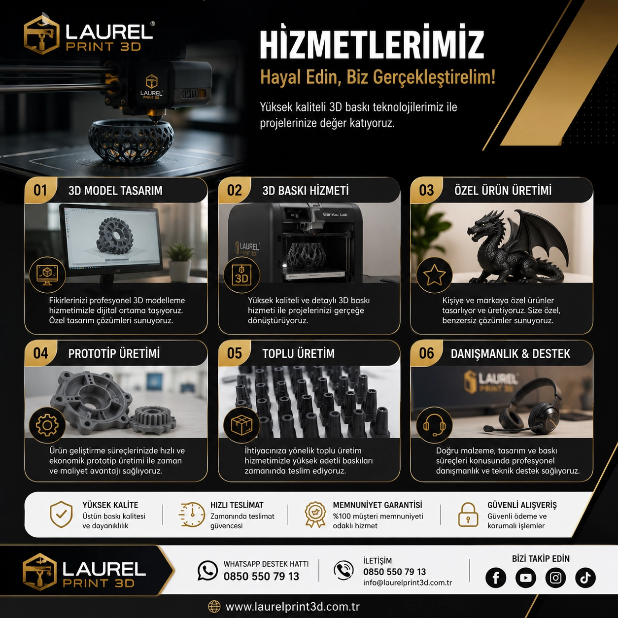 Laurel Print 3D Logo - 3D Yazıcı Baskı Ürünleri, Kişiye Özel Tasarım ve Üretim